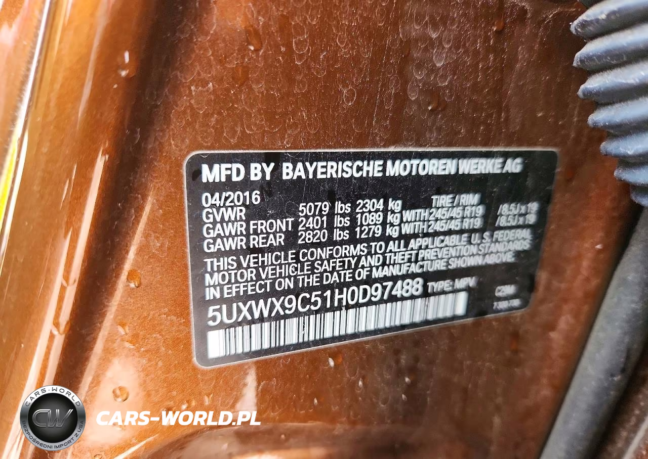 2017 BMW X3 xDrive28I VIN:5UXWX9C51H0D97488 - 14