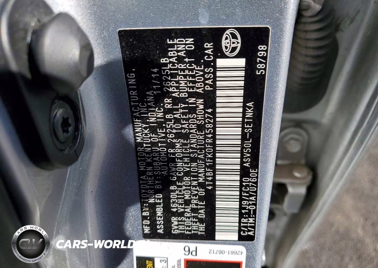 2015 Toyota Camry Le VIN:4T4BF1FK0FR458274 - 13