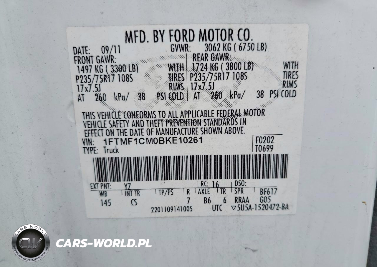 2011 Ford F150 VIN:1FTMF1CM0BKE10261 - 12