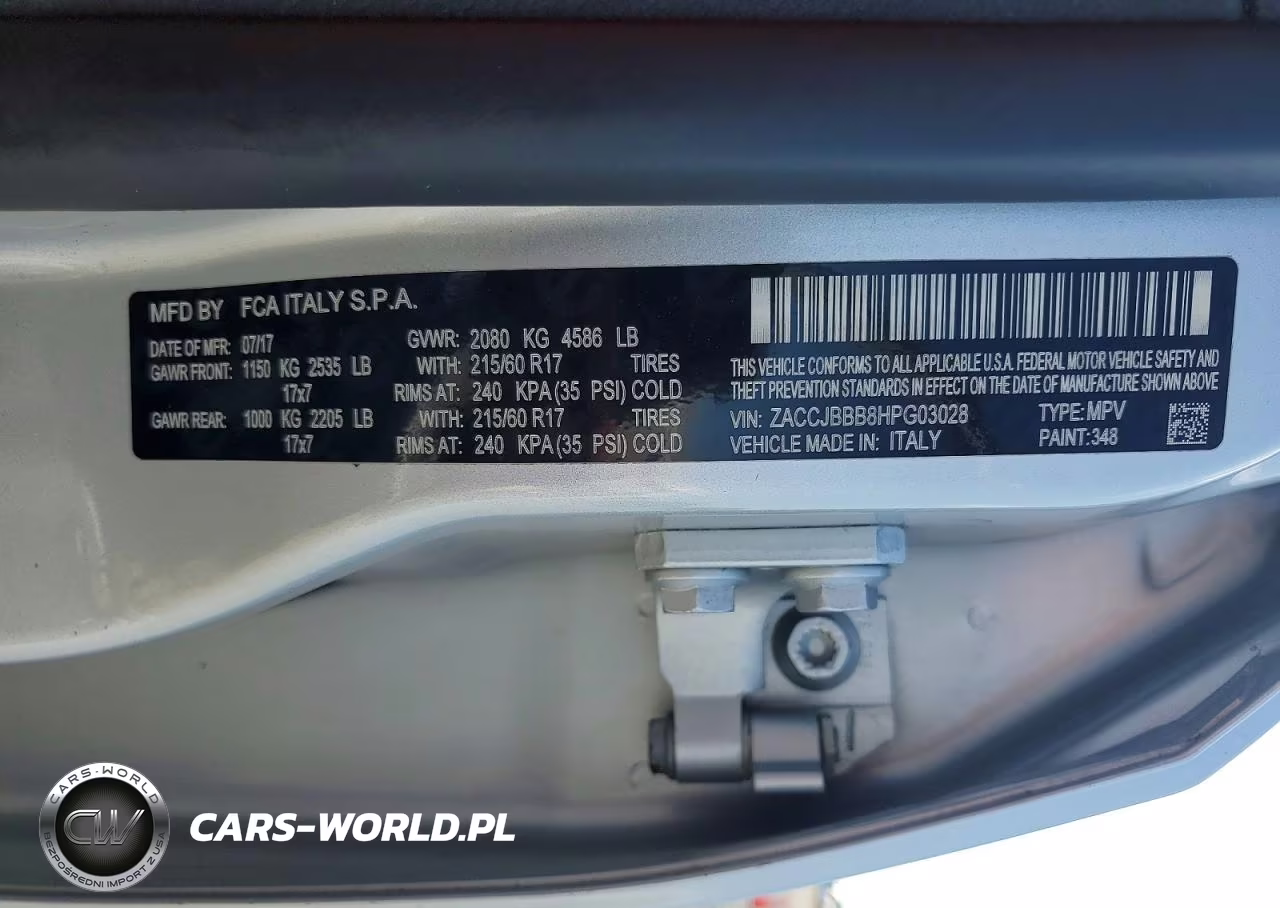 2017 Jeep Renegade Latitude VIN:ZACCJBBB8HPG03028 - 13