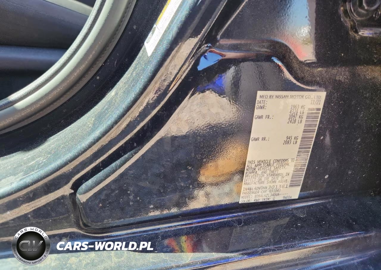 2022 Nissan Altima 2.5 Sv VIN:1N4BL4DV0NN301381 - 12
