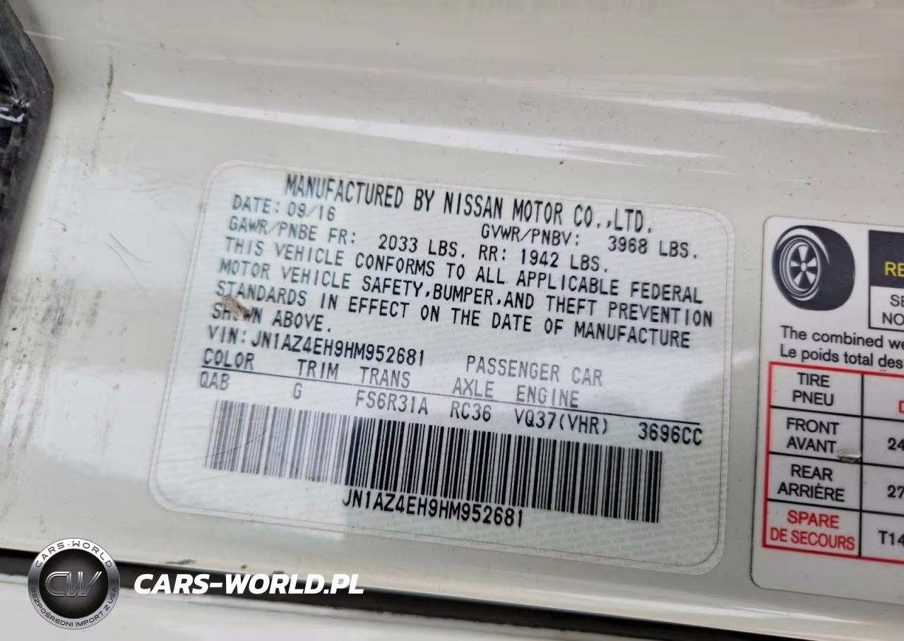 2017 Nissan 370Z Sport VIN:JN1AZ4EH9HM952681 - 12