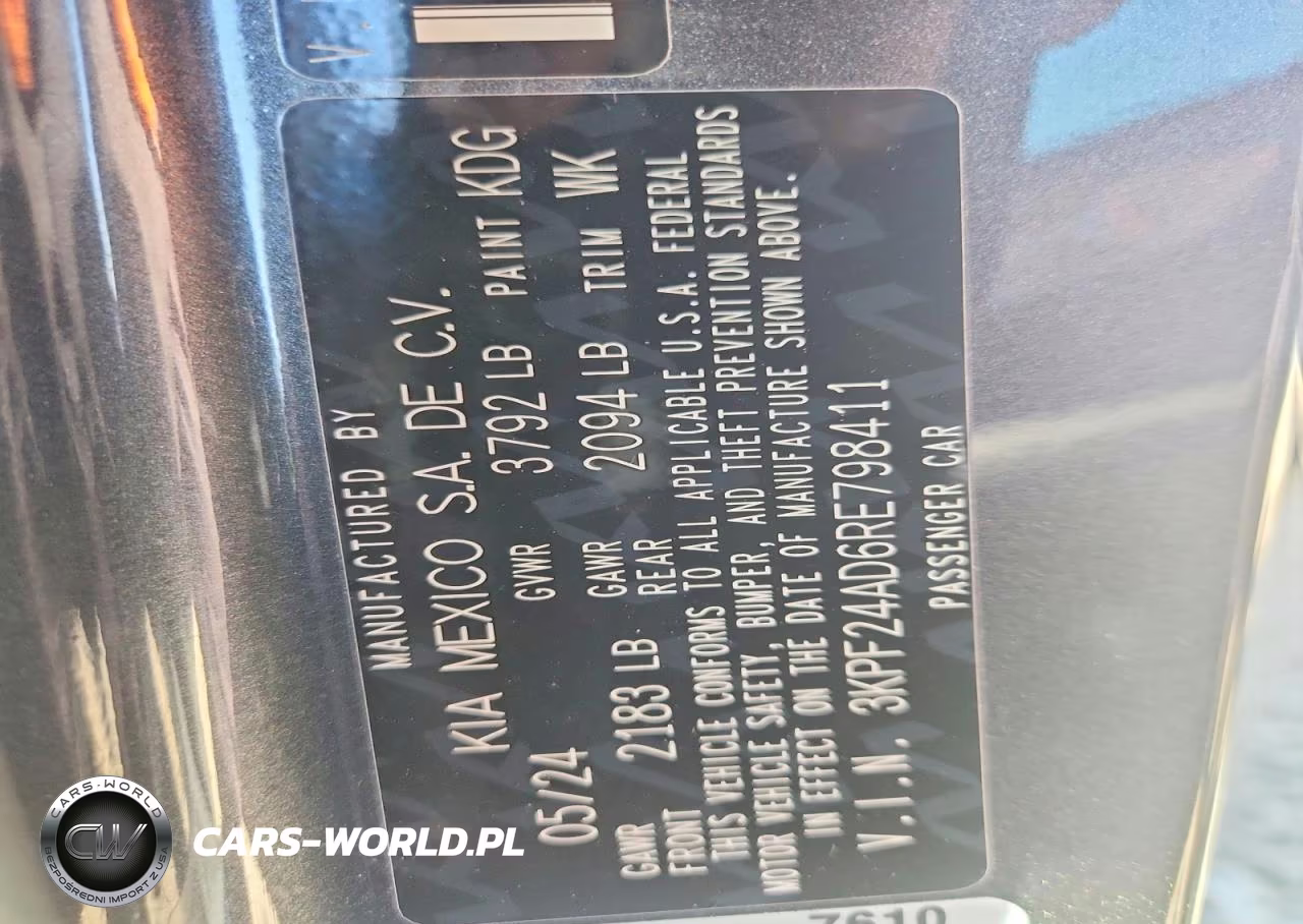 2024 Kia Forte Lxs VIN:3KPF24AD6RE798411 - 12