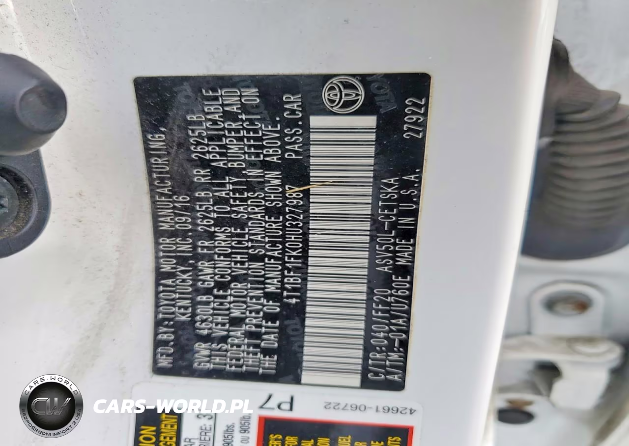 2017 Toyota Camry Se VIN:4T1BF1FK0HU327987 - 13