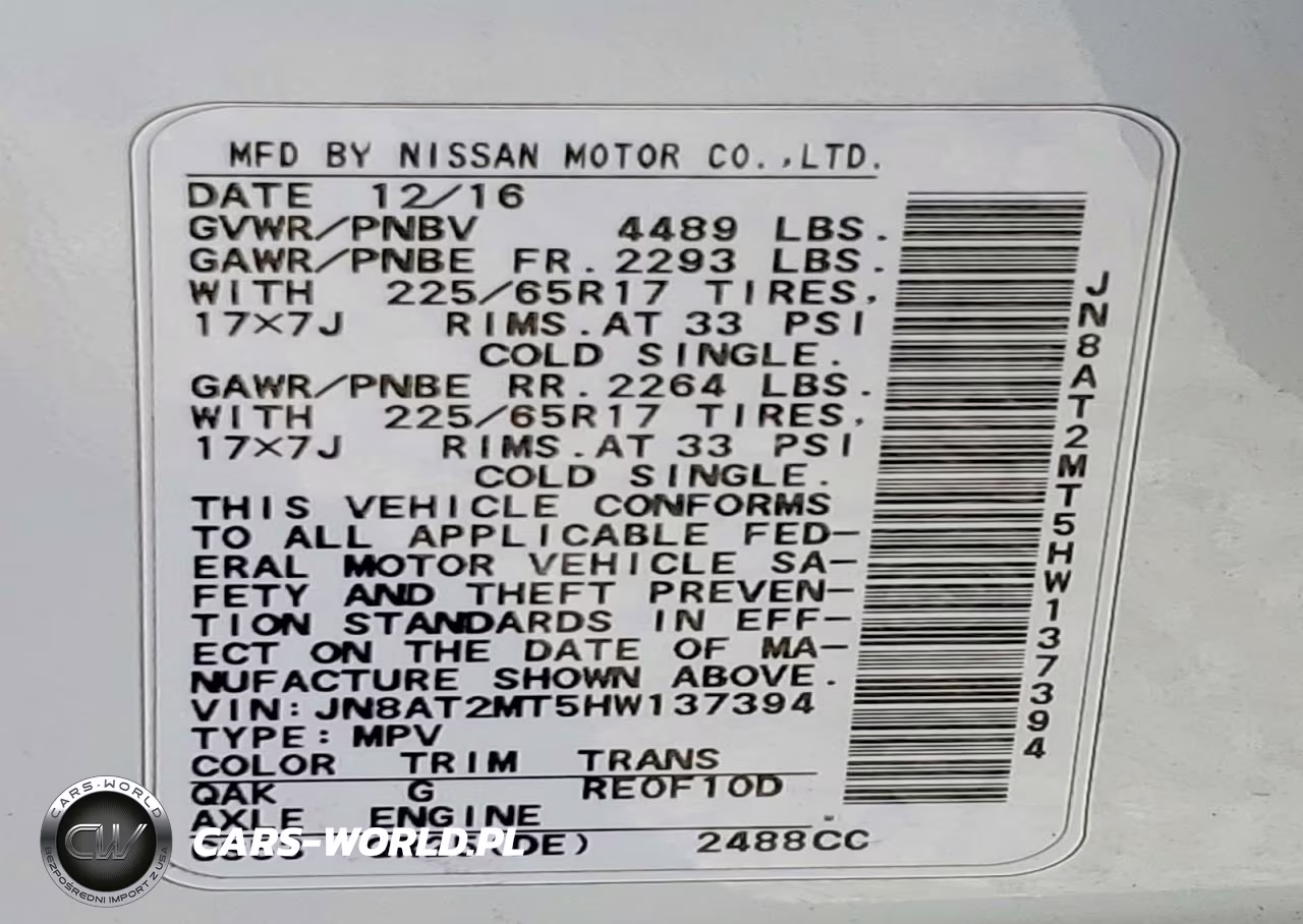 2017 Nissan Rogue Sv VIN:JN8AT2MT5HW137394 - 13