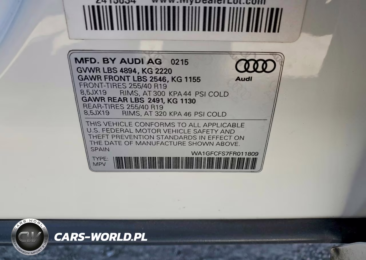 2015 Audi Q3 Prestige VIN:WA1GFCFS7FR011809 - 14