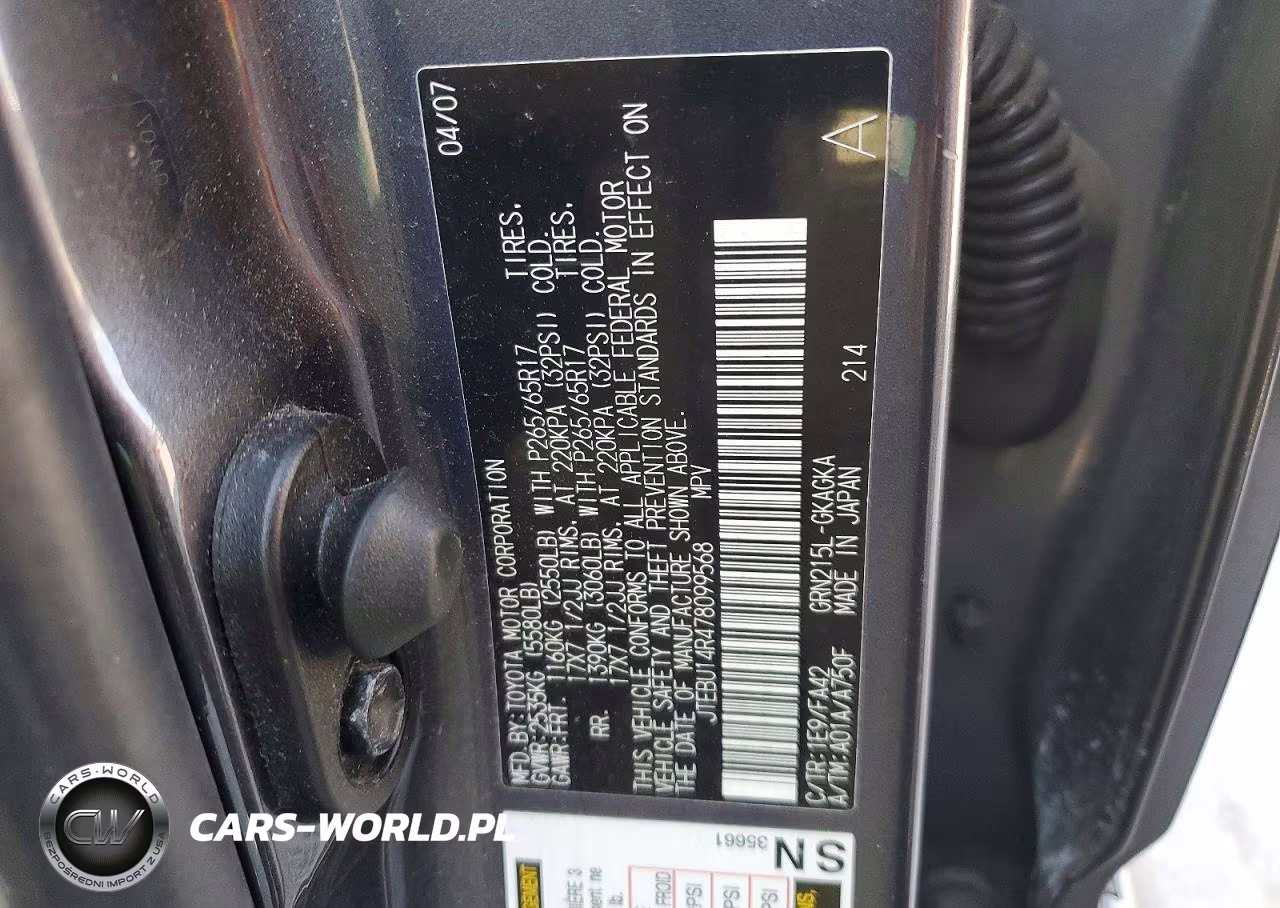 2007 Toyota 4Runner Sr5 VIN:JTEBU14R478099568 - 13