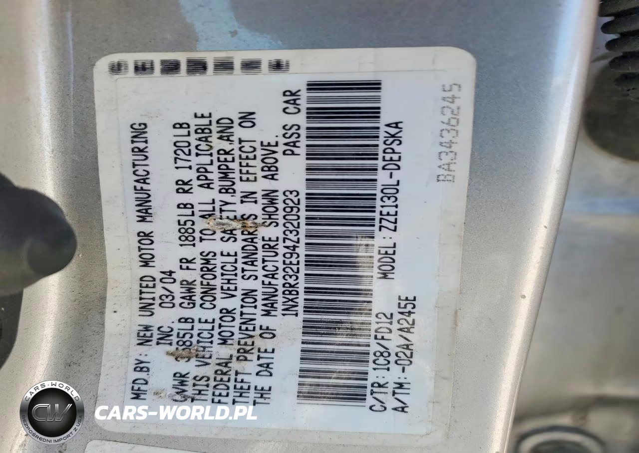 2004 Toyota Corolla Ce VIN:1NXBR32E94Z320923 - 12