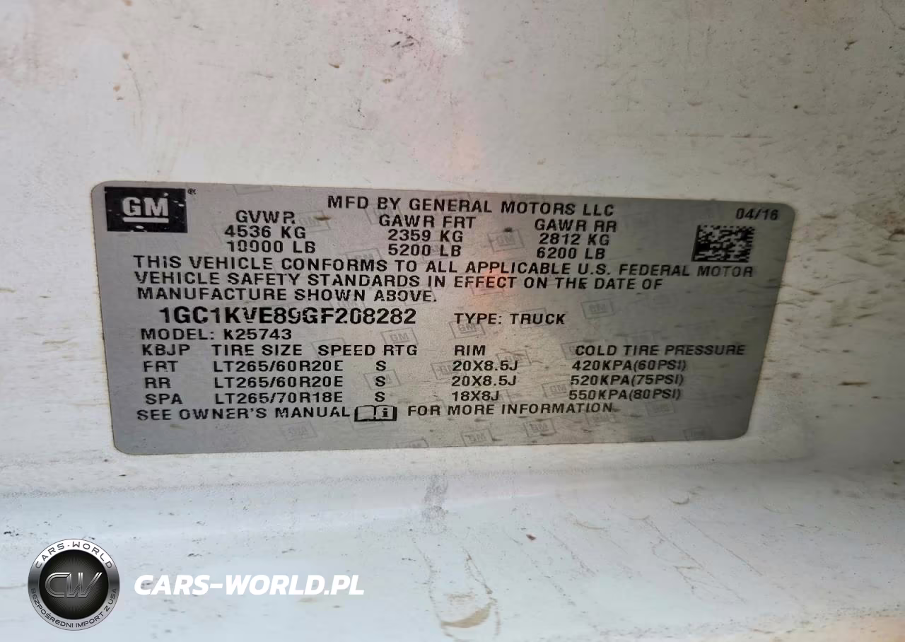 2016 Chevrolet Silverado K2500 Heavy Duty Lt VIN:1GC1KVE89GF208282 - 12