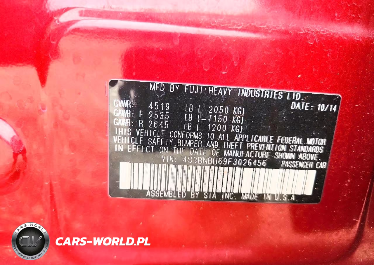 2015 Subaru Legacy 2.5I Premium VIN:4S3BNBH69F3026456 - 12