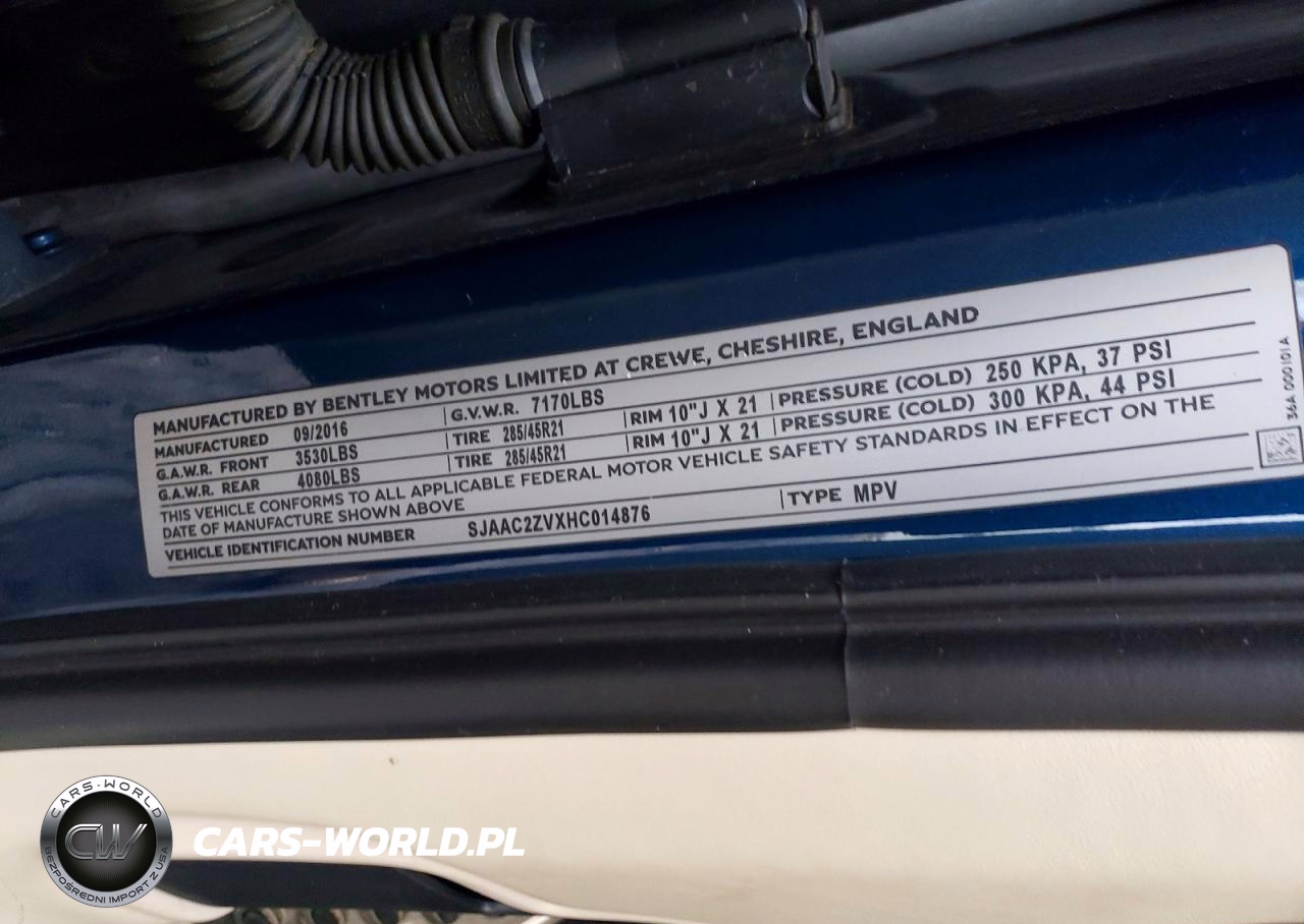 2017 Bentley Bentayga VIN:SJAAC2ZVXHC014876 - 13