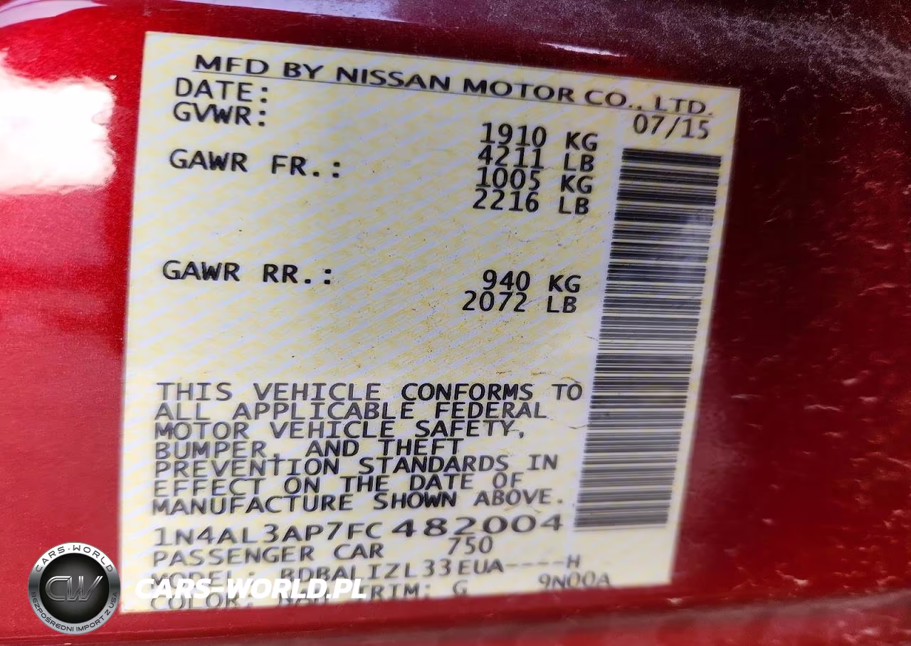 2015 Nissan Altima 2.5 Sv VIN:1N4AL3AP7FC482004 - 13