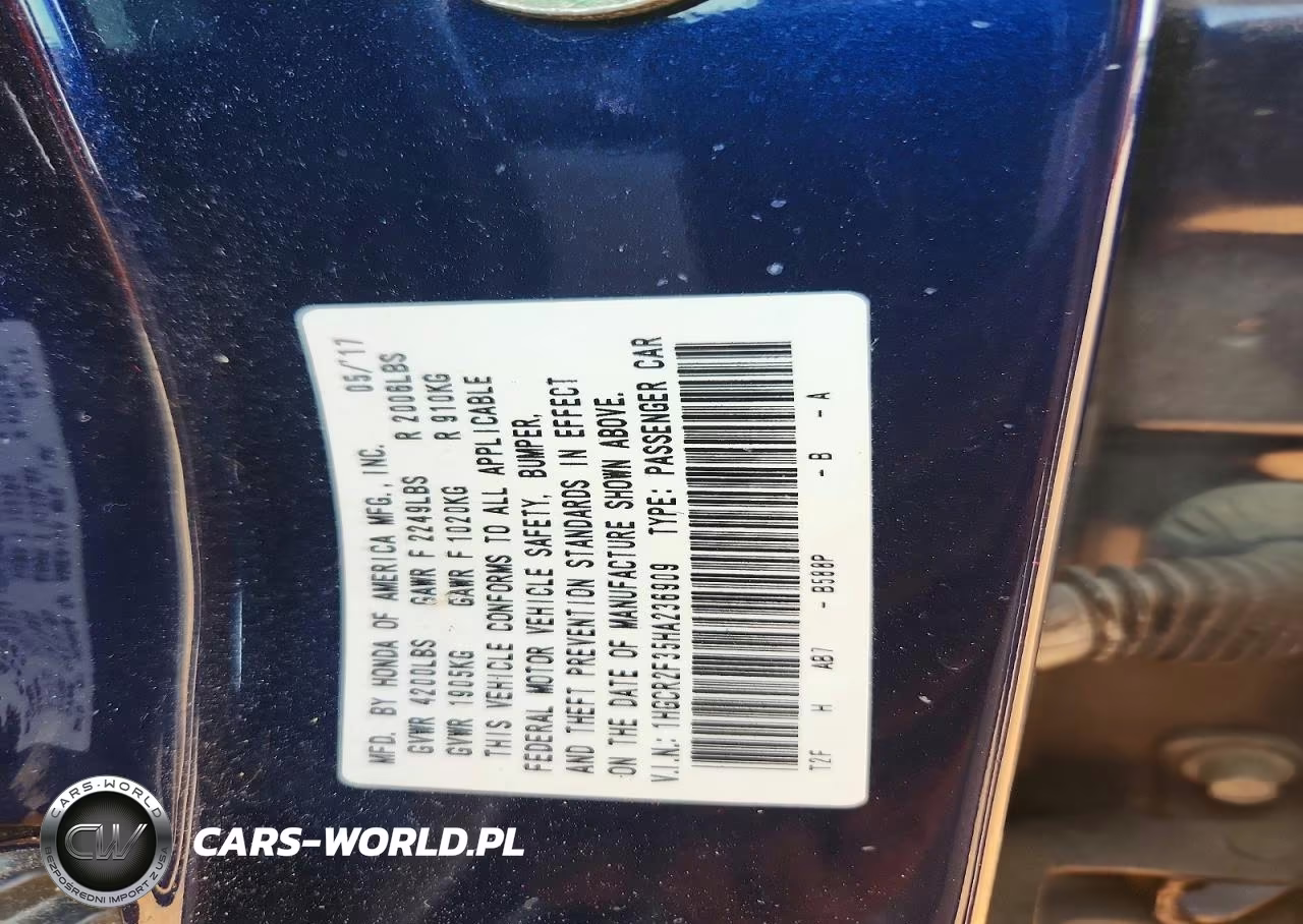 2017 Honda Accord Lx VIN:1HGCR2F35HA236909 - 13