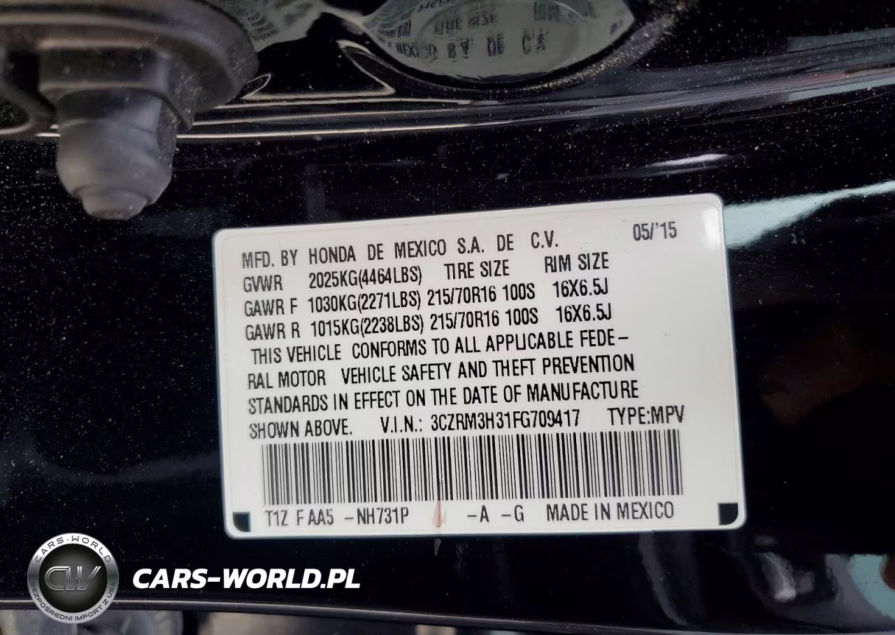 2015 Honda Cr-V Lx VIN:3CZRM3H31FG709417 - 14
