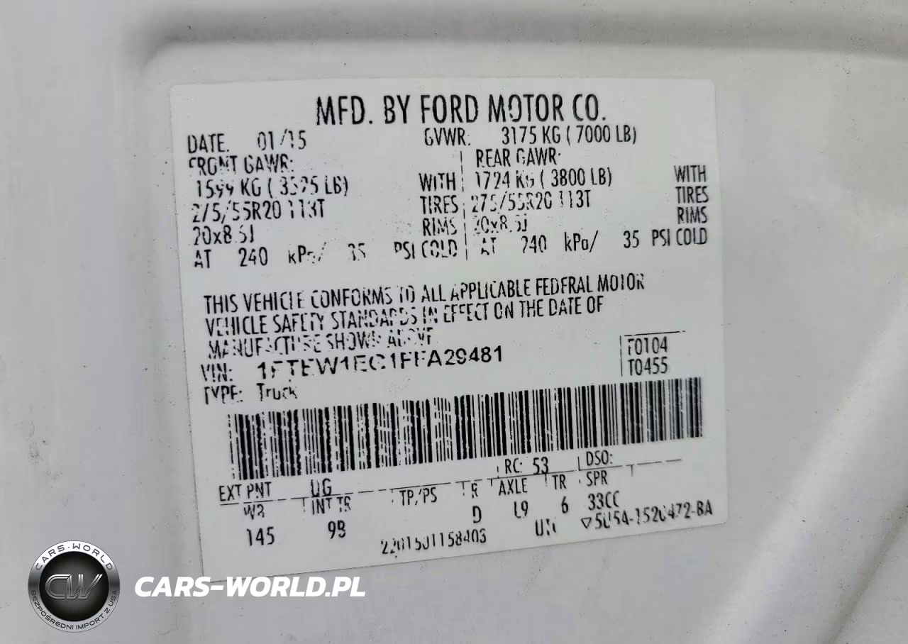 2015 Ford F150 Supercrew VIN:1FTEW1EG1FFA29481 - 12
