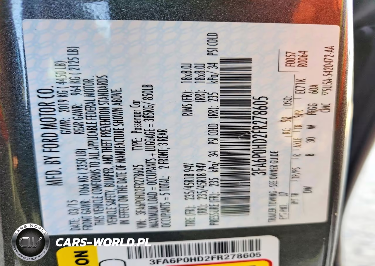 2015 Ford Fusion Se VIN:3FA6P0HD2FR278605 - 12