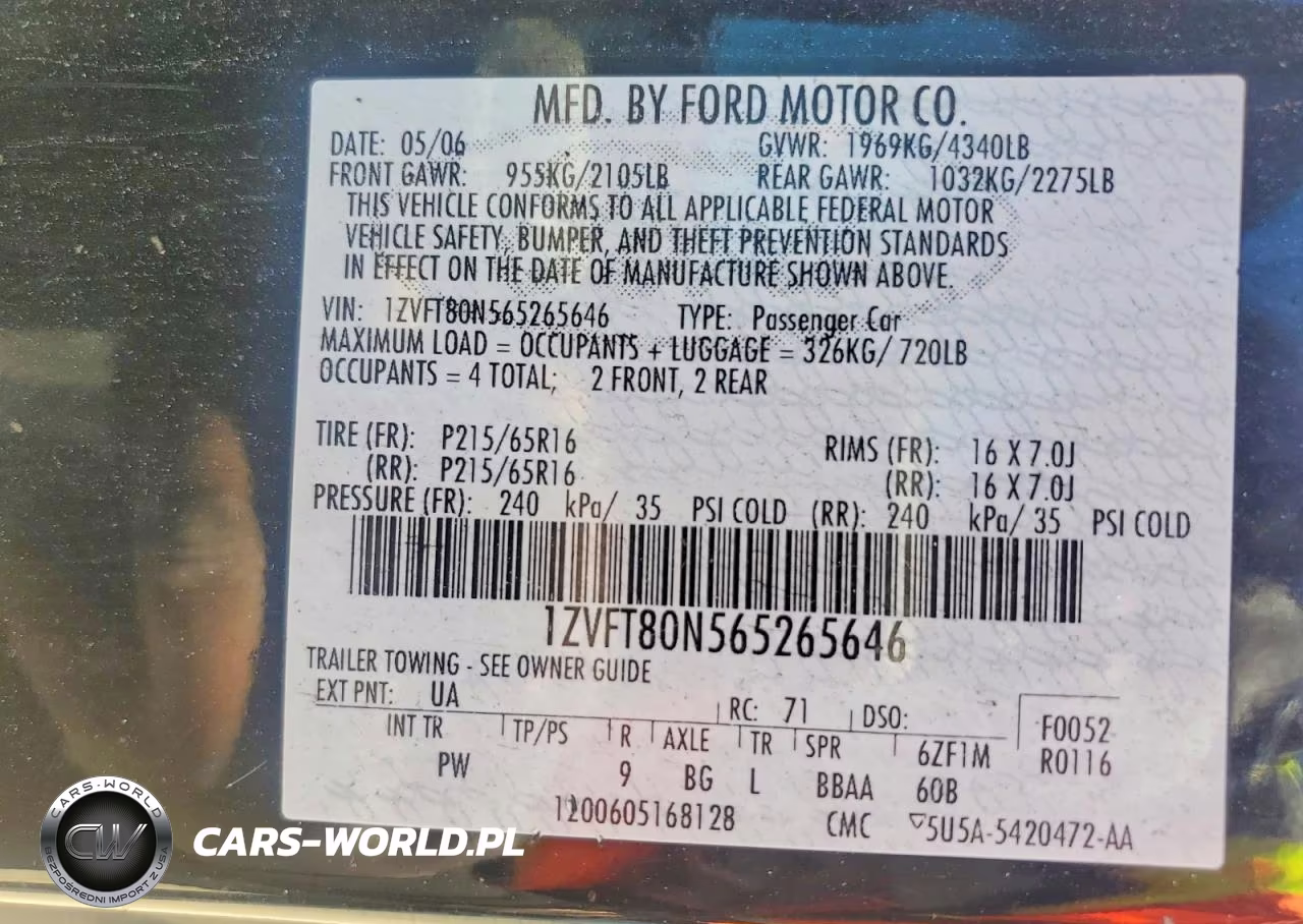 2006 Ford Mustang VIN:1ZVFT80N565265646 - 12