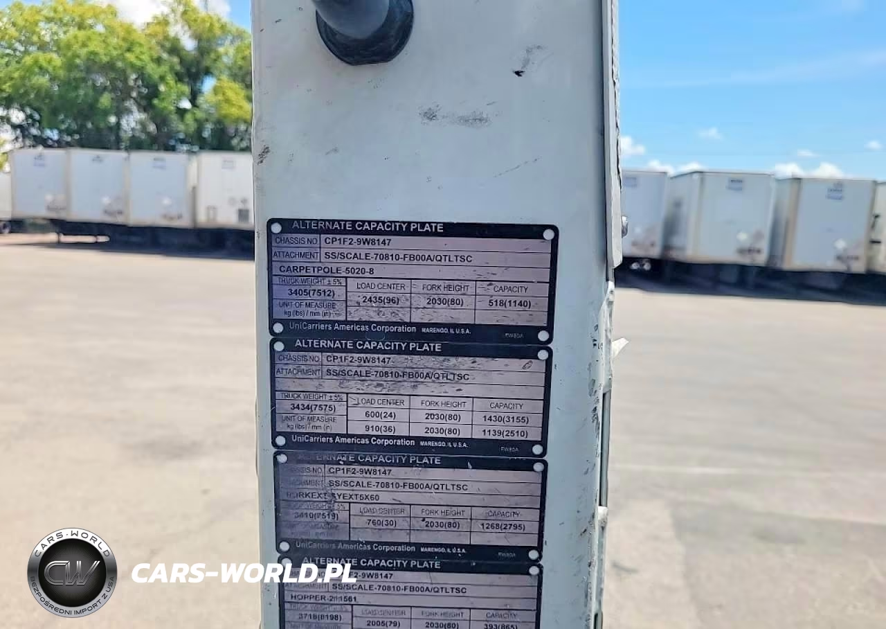 2015 Unicarriers Forklift VIN:CP1F29W8147 - 10