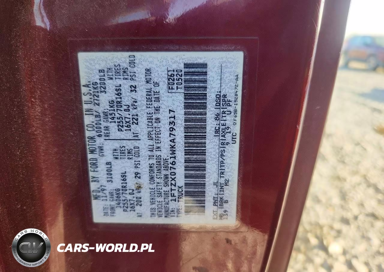 1998 Ford F150 VIN:1FTZX0761WKA79317 - 12