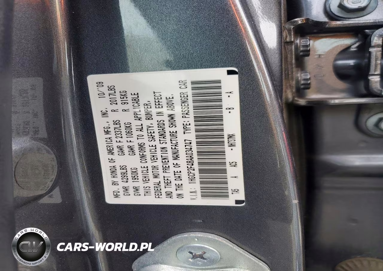 2010 Honda Accord Lxp VIN:1HGCP2F48AA034747 - 12