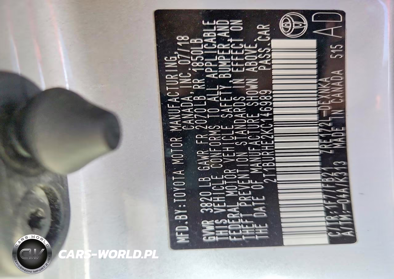 2019 Toyota Corolla Le VIN:2T1BURHE2KC146989 - 12