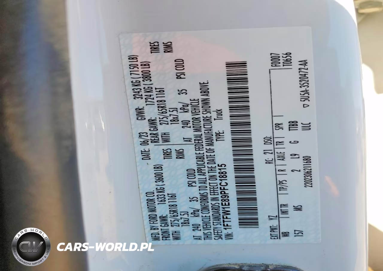 2023 Ford F150 Supercrew VIN:1FTFW1E89PFC18815 - 13