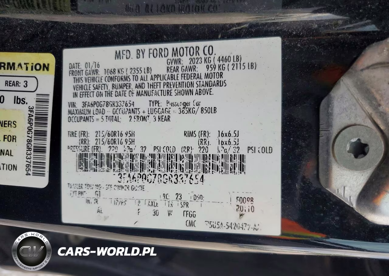 2016 Ford Fusion S VIN:3FA6P0G78GR337654 - 12