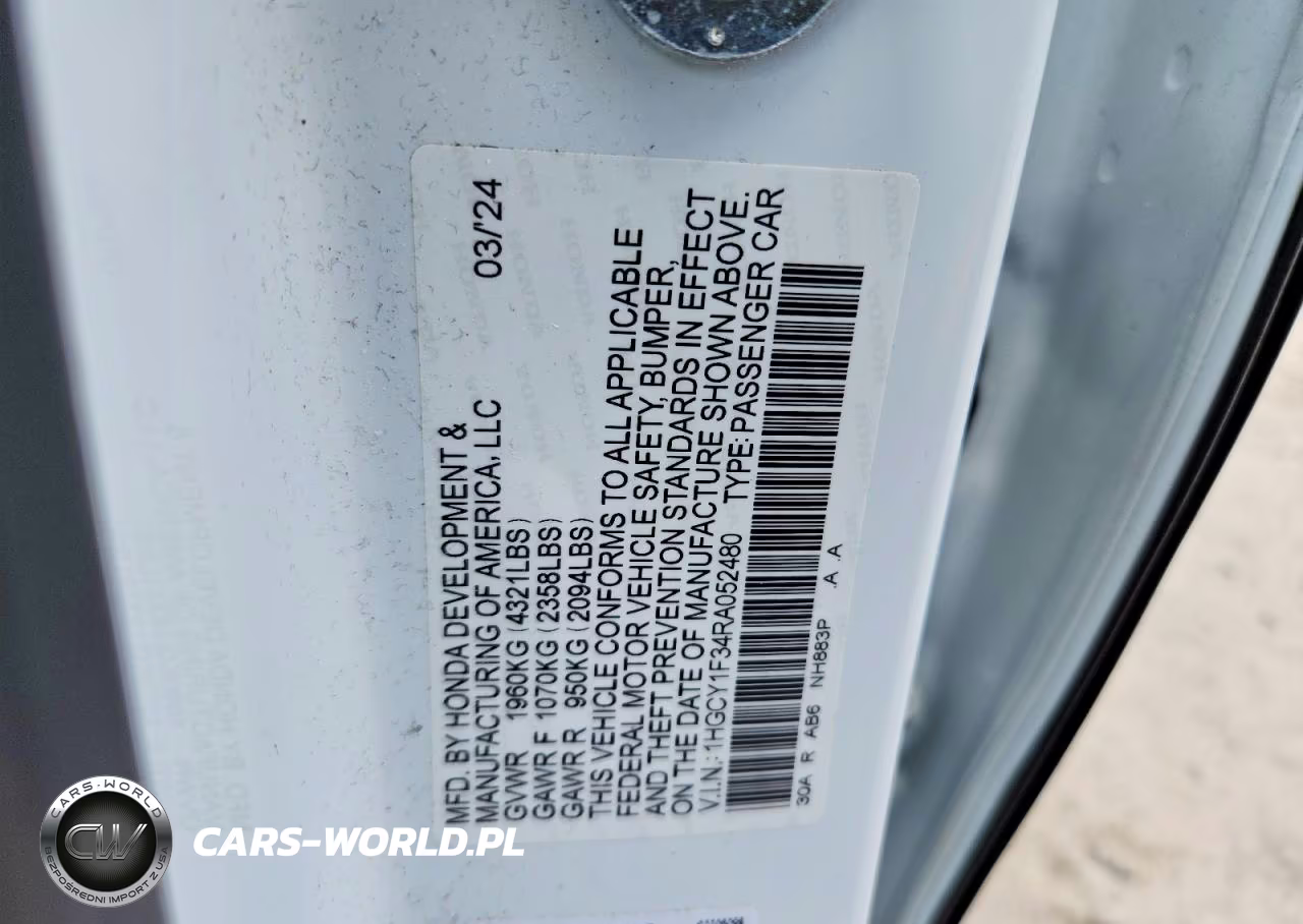 2024 Honda Accord Ex VIN:1HGCY1F34RA052480 - 12