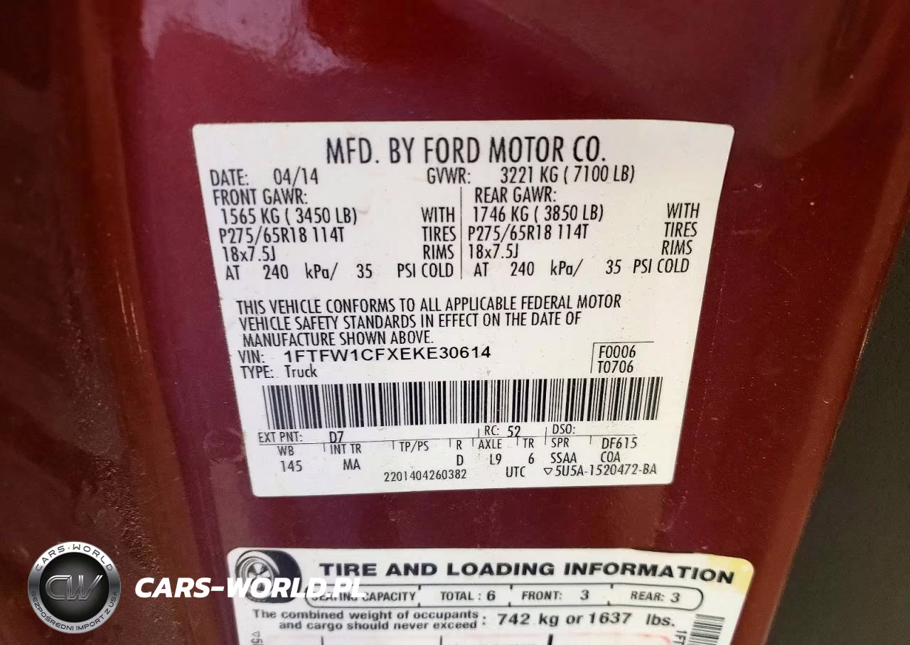2014 Ford F150 Supercrew VIN:1FTFW1CFXEKE30614 - 12
