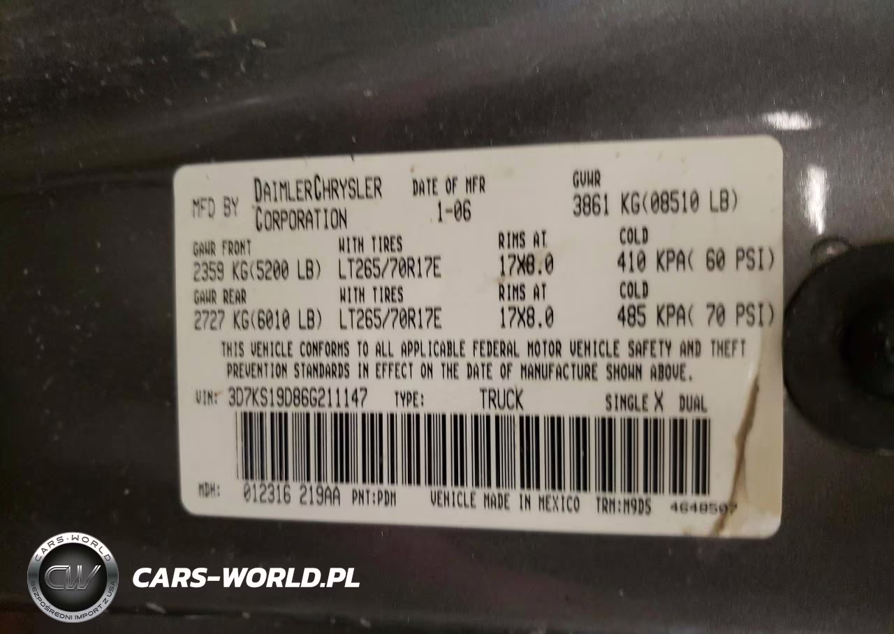 2006 Dodge Ram 1500 VIN:3D7KS19D86G211147 - 12