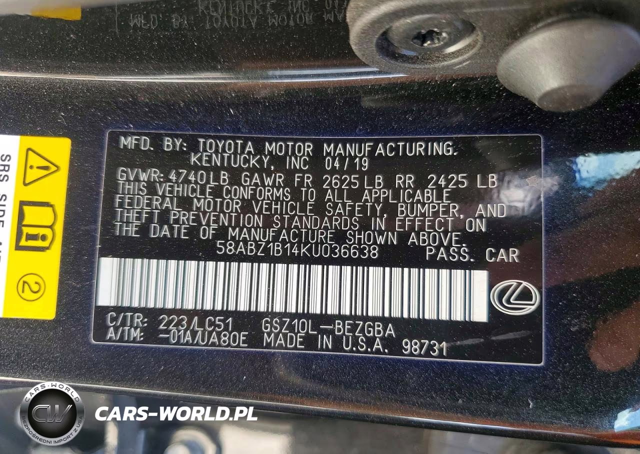 2019 Lexus Es 350 Ultra Luxury VIN:58ABZ1B14KU036638 - 13