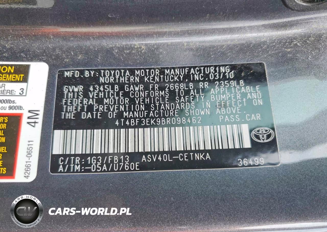 2011 Toyota Camry Le VIN:4T4BF3EK9BR098462 - 12
