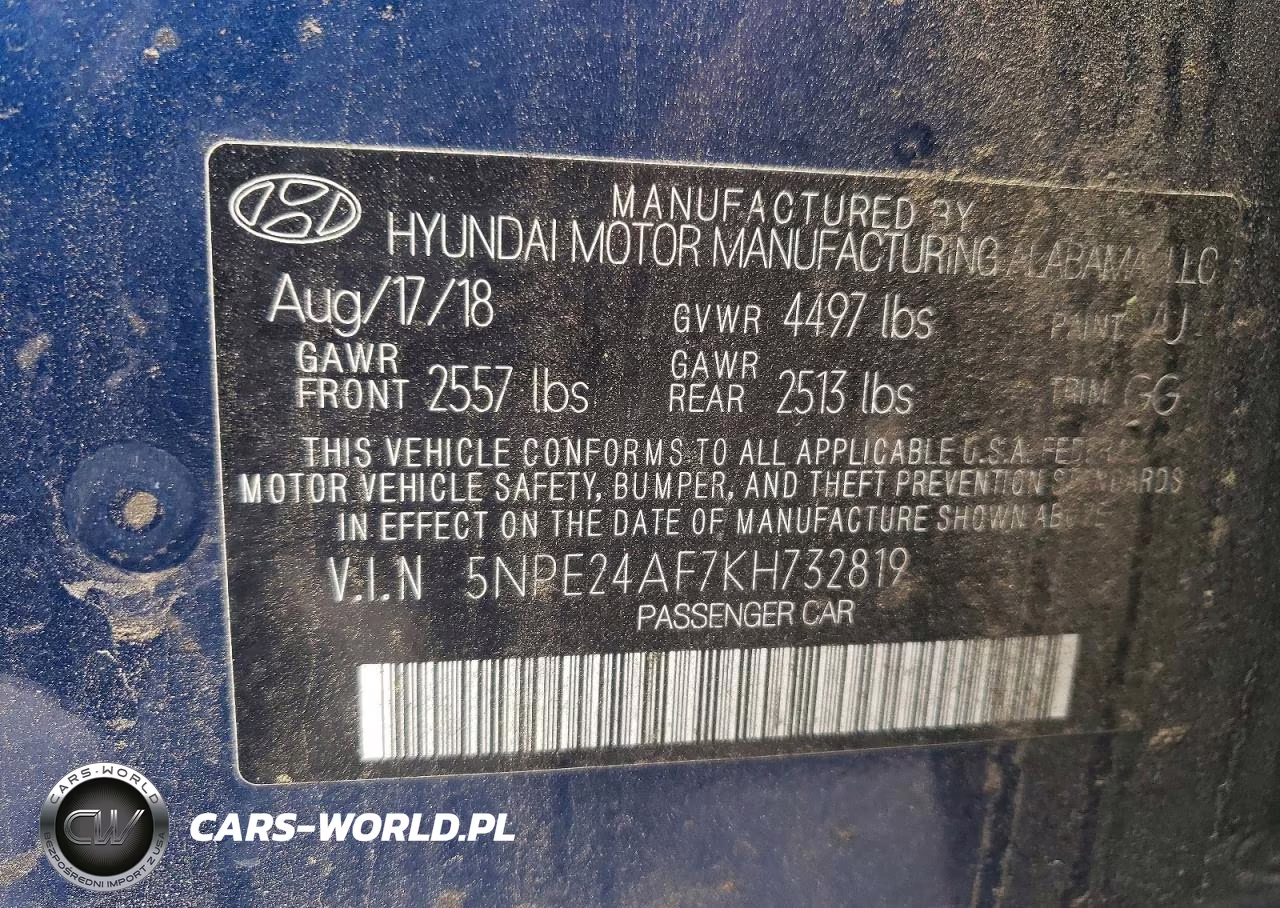 2019 Hyundai Sonata Se VIN:5NPE24AF7KH732819 - 12
