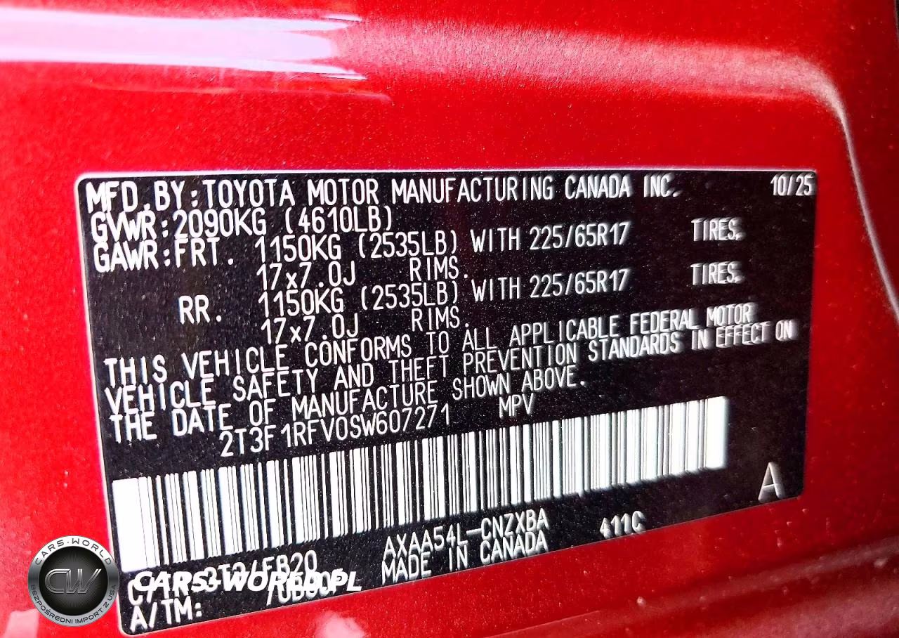 2025 Toyota Rav4 Le VIN:2T3F1RFV0SW607271 - 13