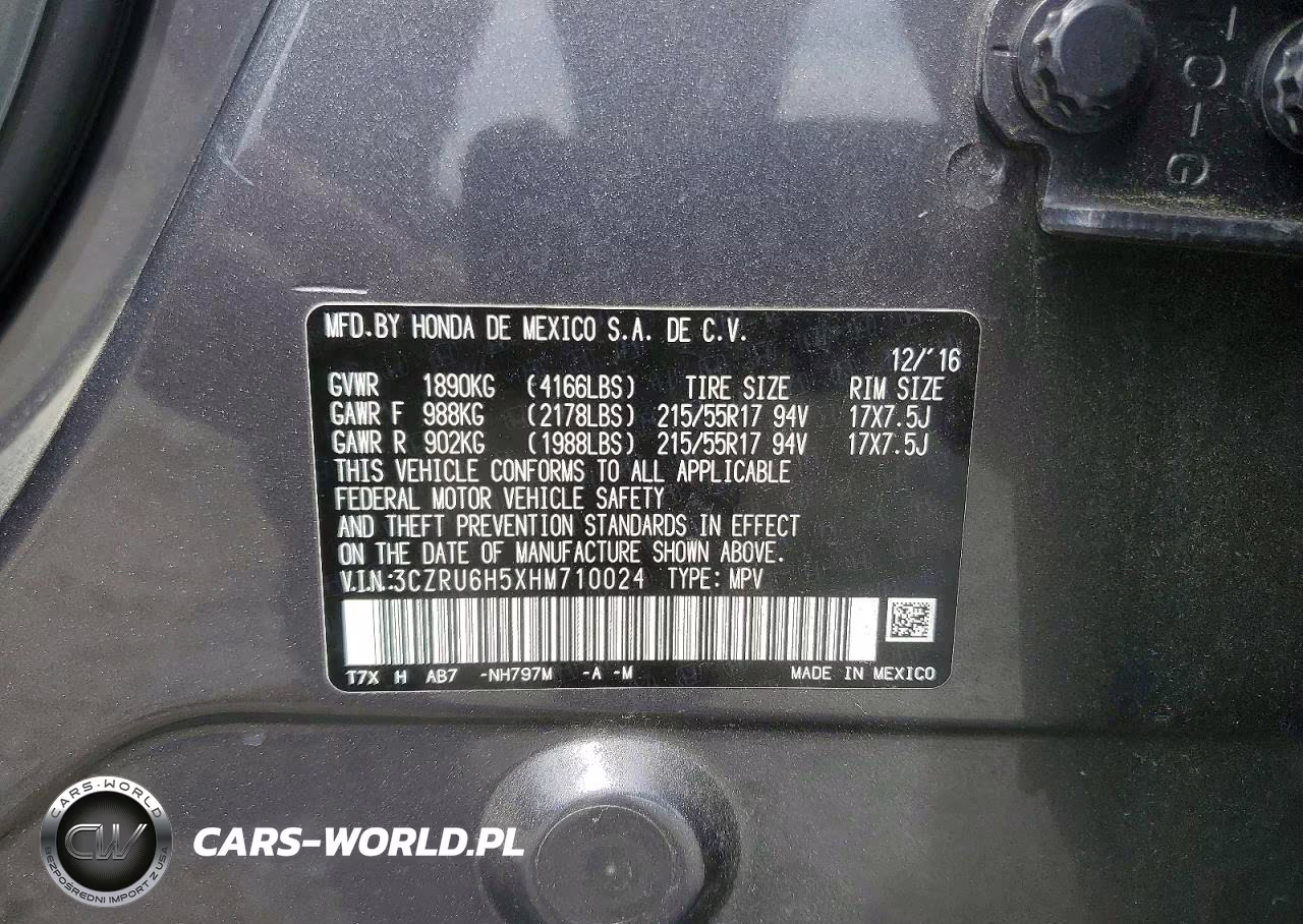2017 Honda Hr-V Ex VIN:3CZRU6H5XHM710024 - 13