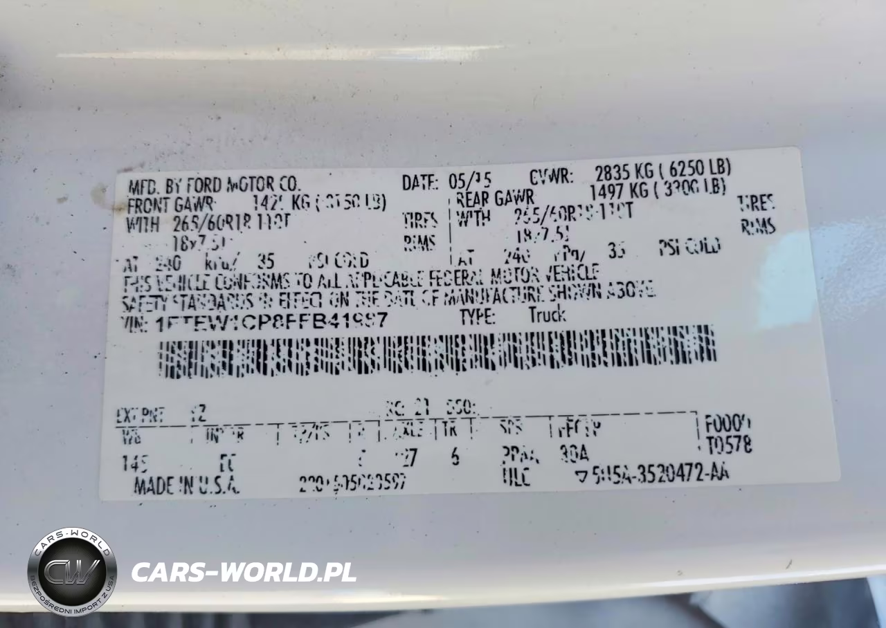 2015 Ford F150 Supercrew VIN:1FTEW1CP8FFB41987 - 13