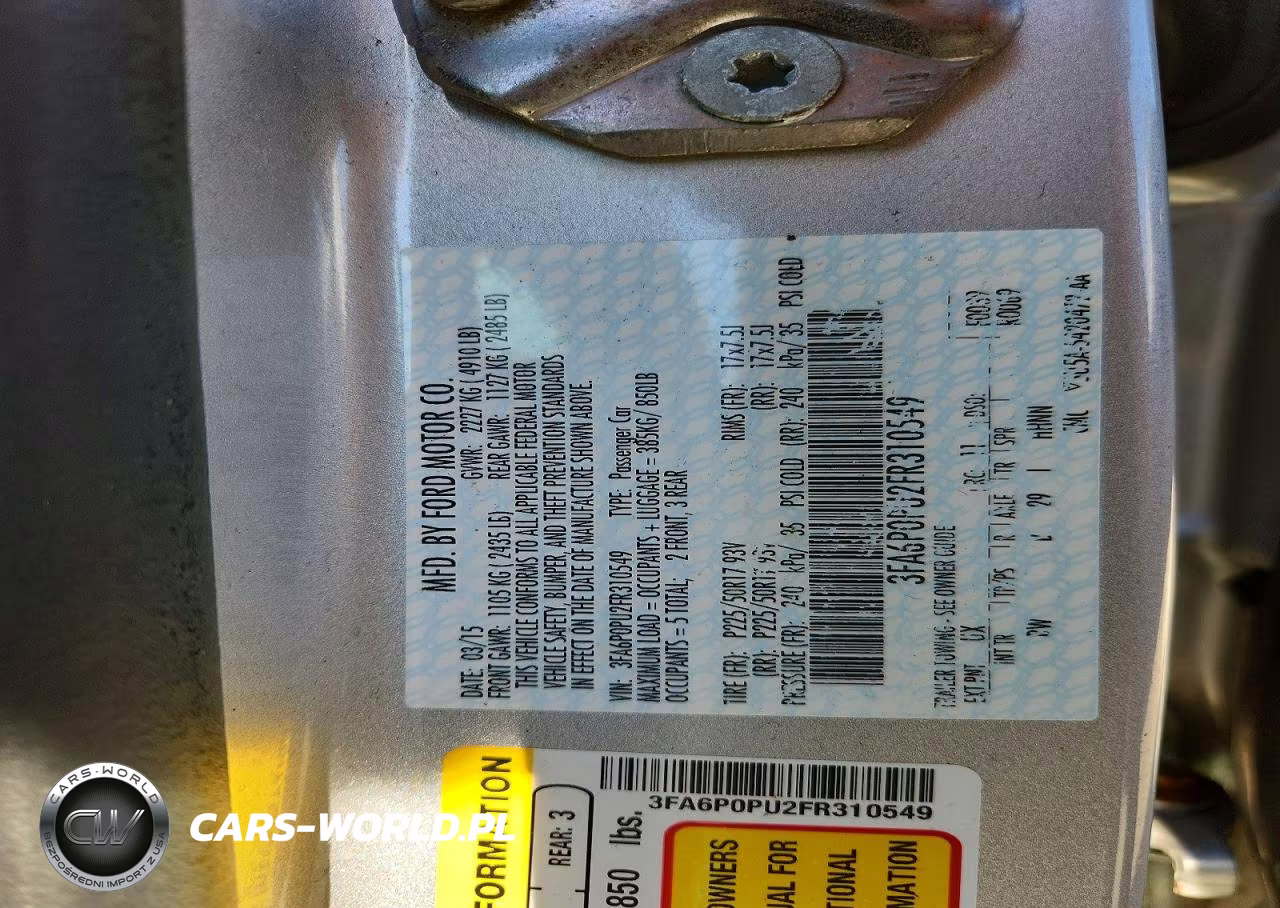2015 Ford Fusion Se Phev VIN:3FA6P0PU2FR310549 - 14