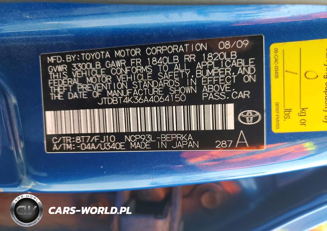 2010 Toyota Yaris Base VIN:JTDBT4K36A4064150 - 12