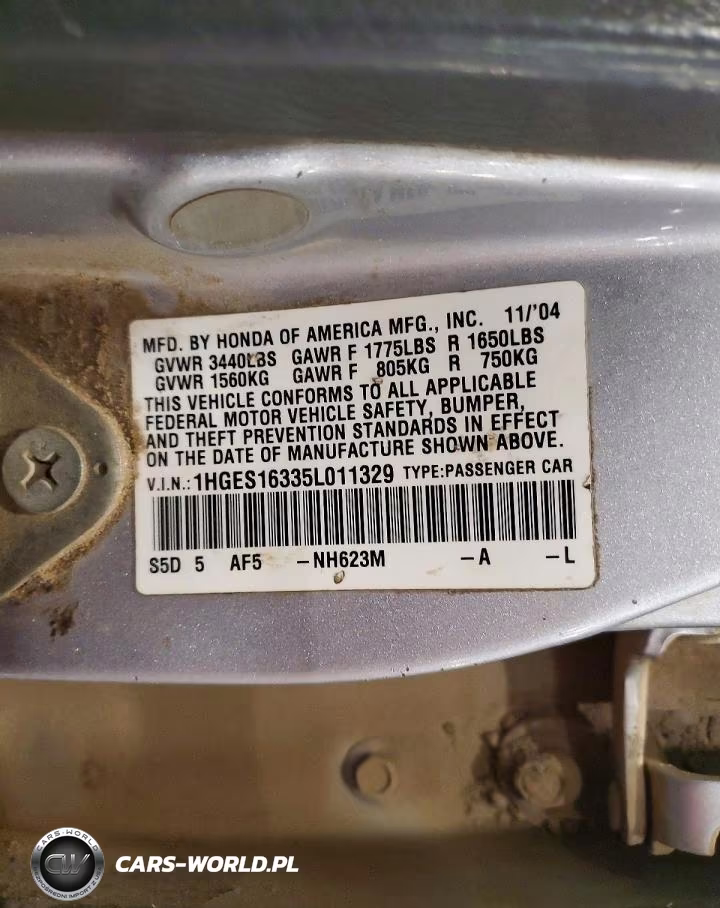 2005 Honda Civic Dx Vp VIN:1HGES16335L011329 - 12
