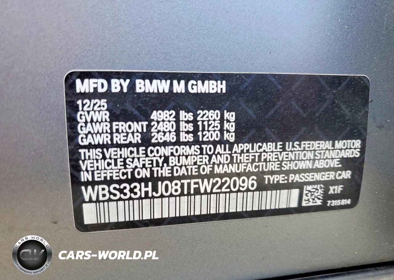 2026 BMW M3 Competition VIN:WBS33HJ08TFW22096 - 12