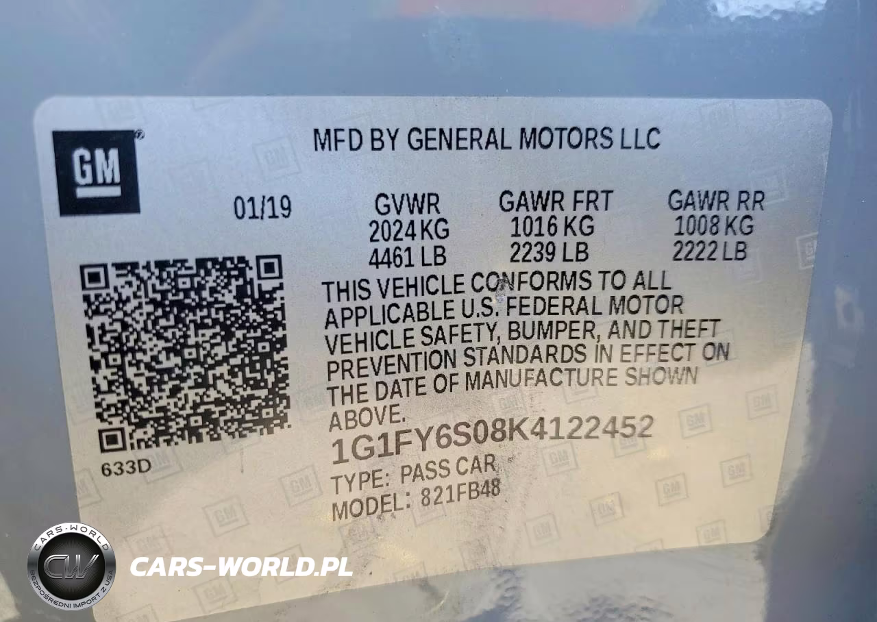2019 Chevrolet Bolt Ev Lt VIN:1G1FY6S08K4122452 - 12