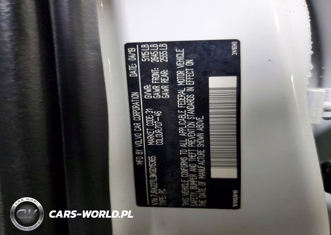 2019 Volvo S60 T6 Inscription VIN:7JRA22TL9KG015365 - 12