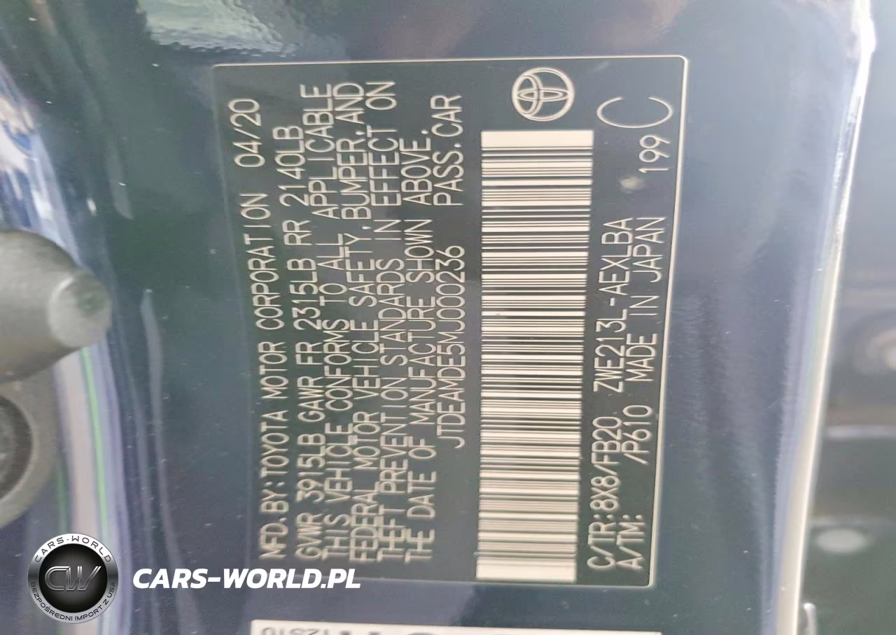 2021 Toyota Corolla Hybrid Le VIN:JTDEAMDE5MJ000236 - 12