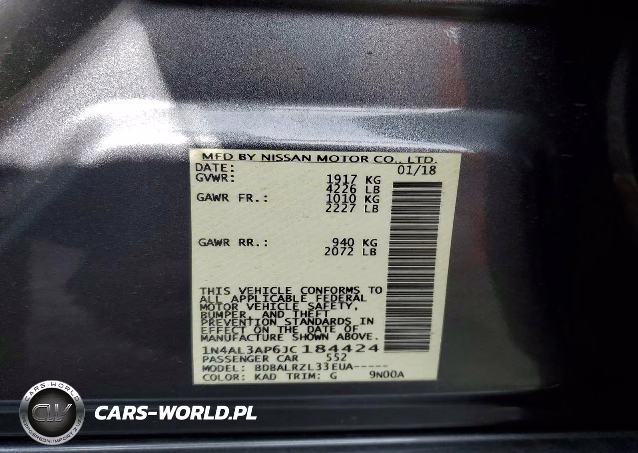 2018 Nissan Altima 2.5 Sl VIN:1N4AL3AP6JC184424 - 12