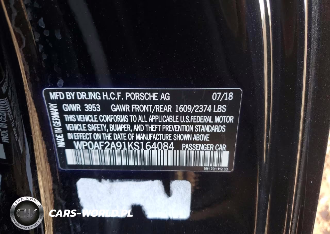 2019 Porsche 911 Gt3 Rs VIN:WP0AF2A91KS164084 - 12
