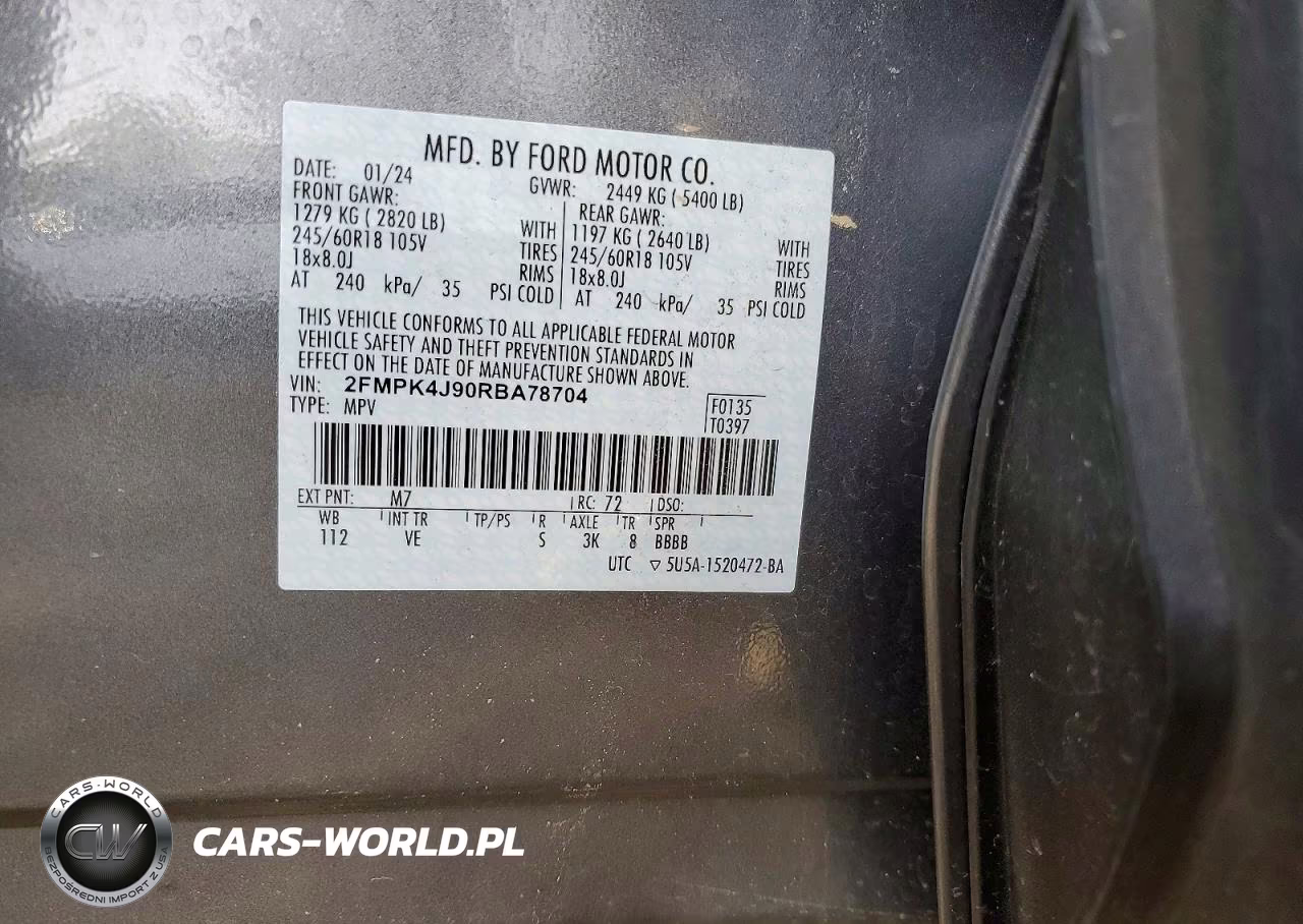2024 Ford Edge VIN:2FMPK4J90RBA78704 - 12