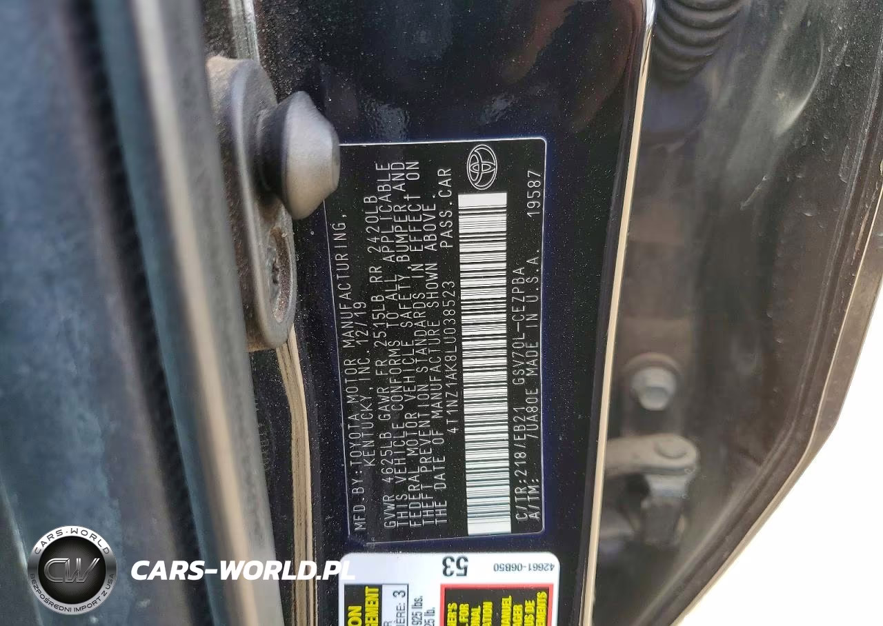 2020 Toyota Camry Trd VIN:4T1NZ1AK8LU038523 - 12