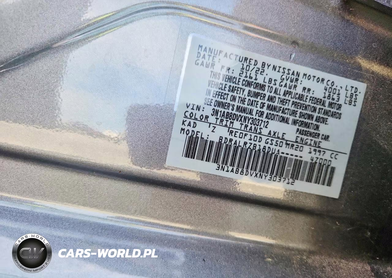 2022 Nissan Sentra Sr VIN:3N1AB8DVXNY303712 - 12