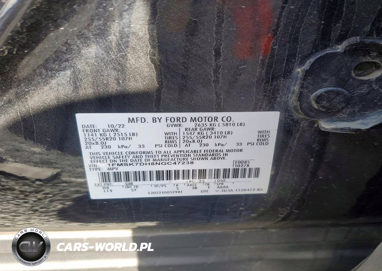 2022 Ford Explorer Xlt VIN:1FMSK7DH8NGC47238 - 14