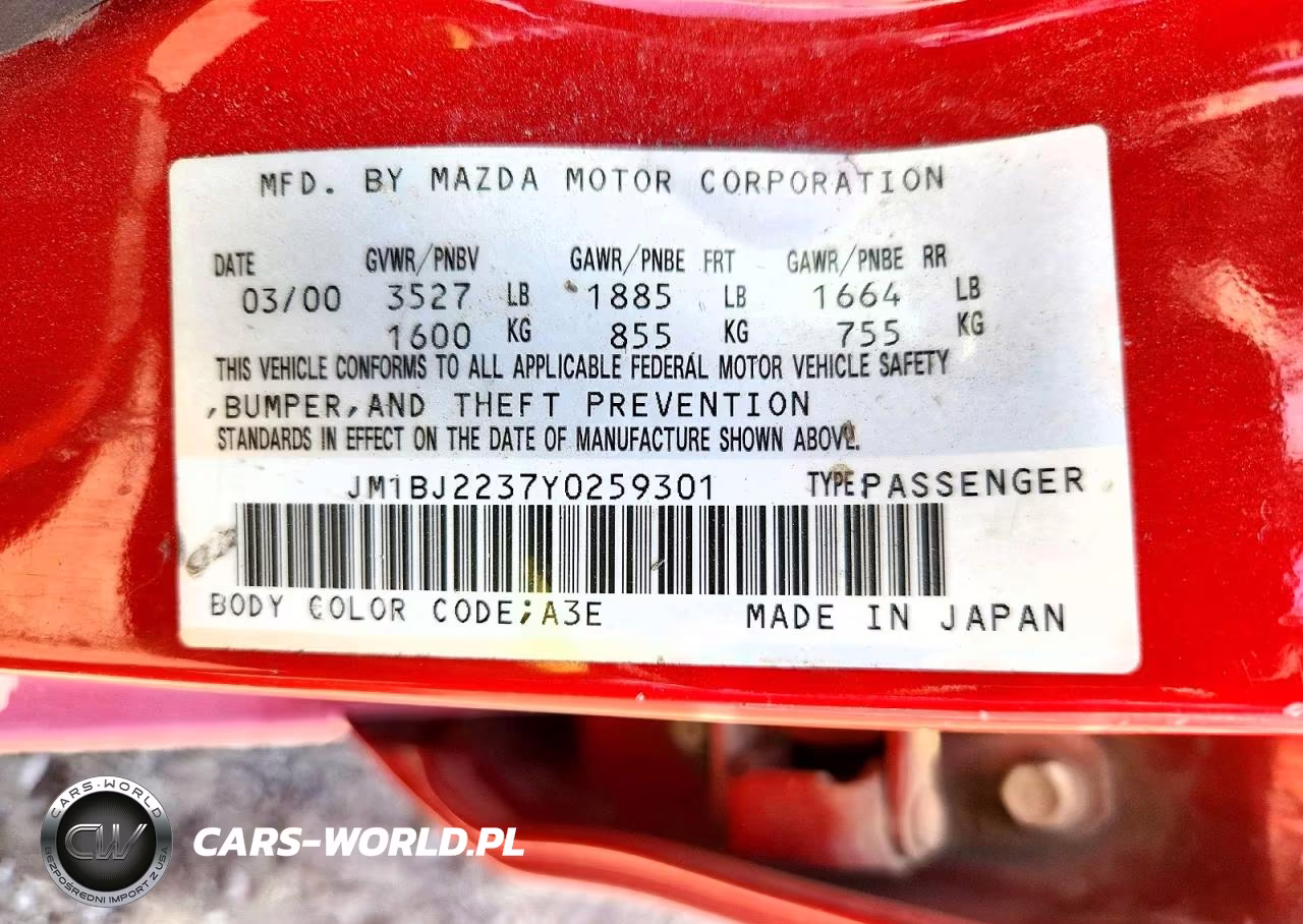 2000 Mazda Protege Es VIN:JM1BJ2237Y0259301 - 14